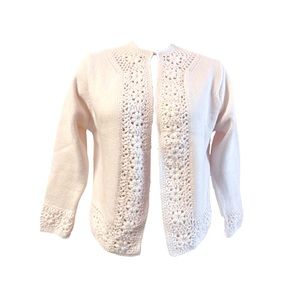 Vintage White Floral Cardigan